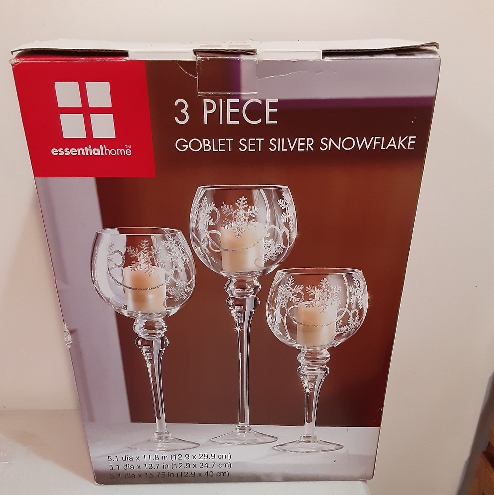 3 Piece Goblet Set Snowflake